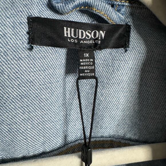 Hudson Women's Long Sleeve Cotton Denim Jean Jacket Solid Blue Women's 1X New - Picture 7 of 10